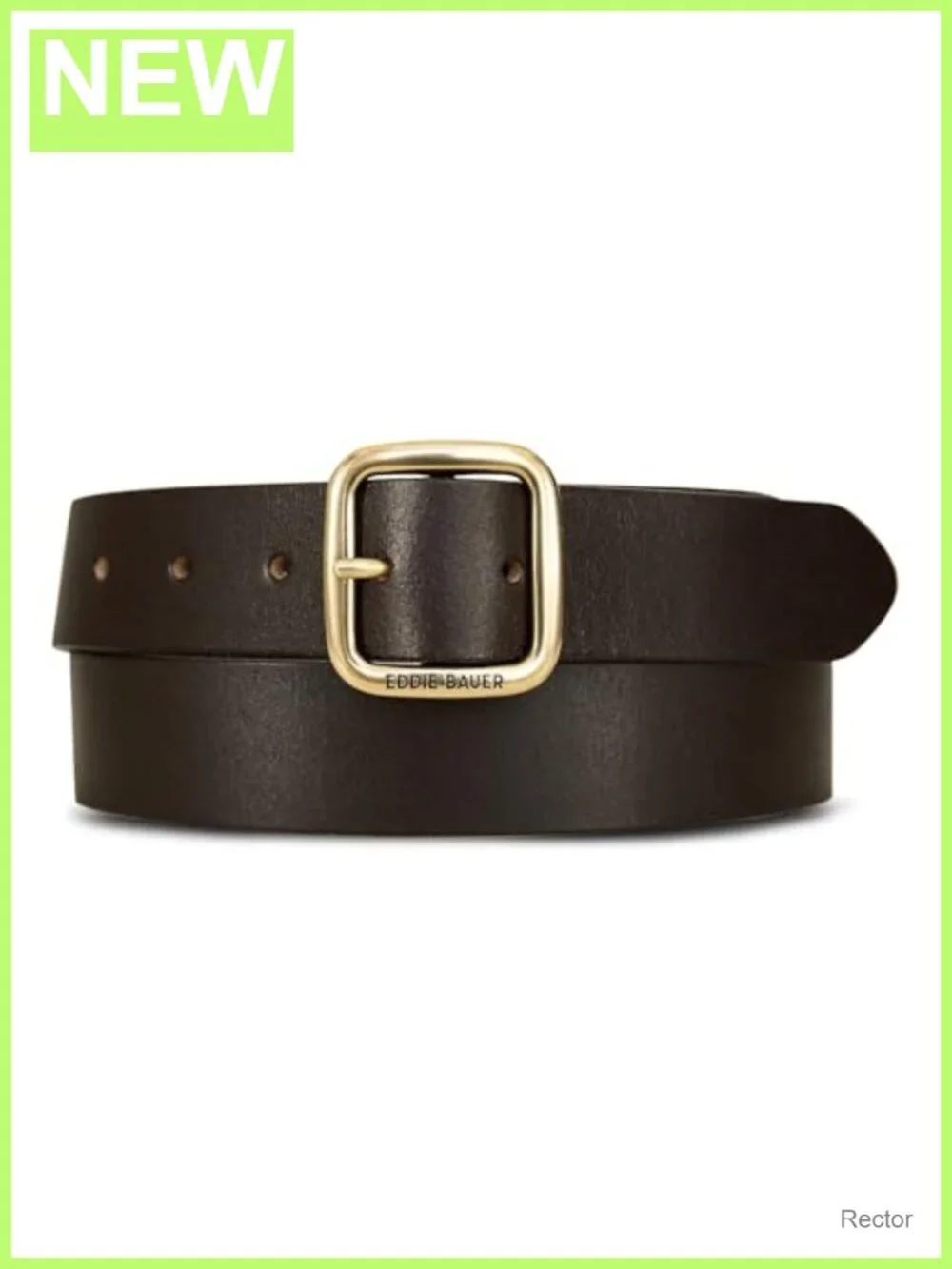 Genuine Buffalo Leather Belt with Brass Buckle, 1-3/8